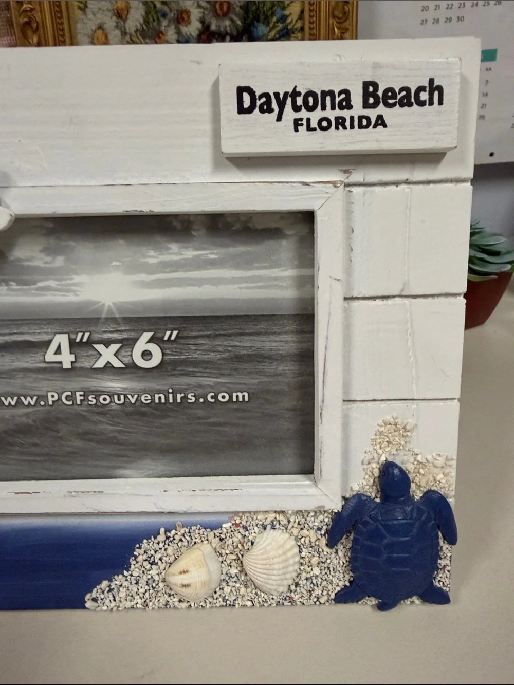 Daytona Beach FL 4 x 6 Beach House White Blue Picture Frame